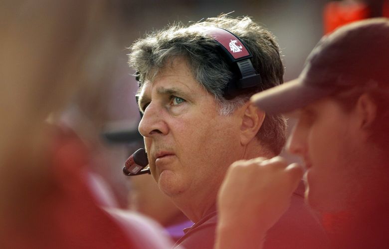 Washington State head coach Mike Leach looks on during the second half of an NCAA college football game against Northern Colorado in Pullman, Wash., Saturday, Sept. 7, 2019. (AP Photo/Young Kwak)