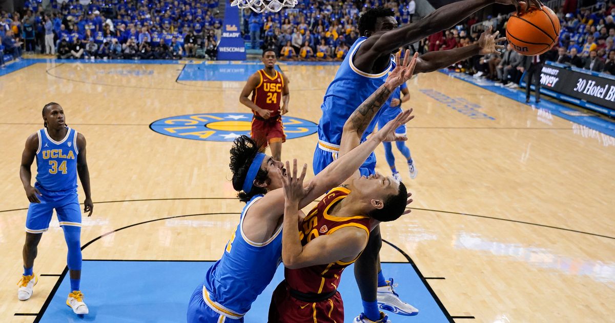 No. 10 UCLA blows 18-point lead, hangs on to beat USC 60-58