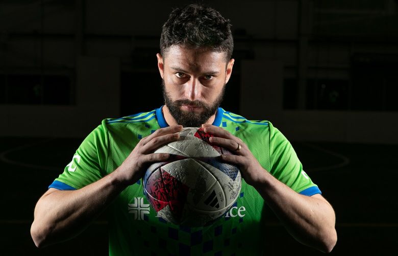 Joao Paolo of Sounders FC Friday morning at the Starfire Sports Complex in Tukwila, Washington on February 17, 2023.