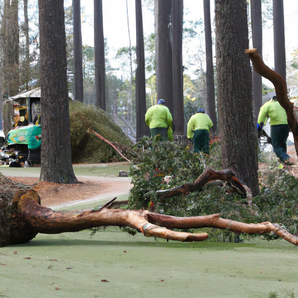 Crews Remove Fallen Pines Quickly at Masters Golf Tournament