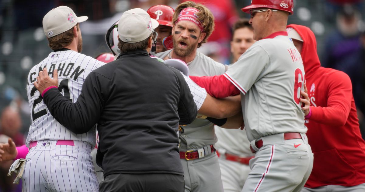 Bryce Harper Ejected from Phillies Game After Charging Rockies Dugout