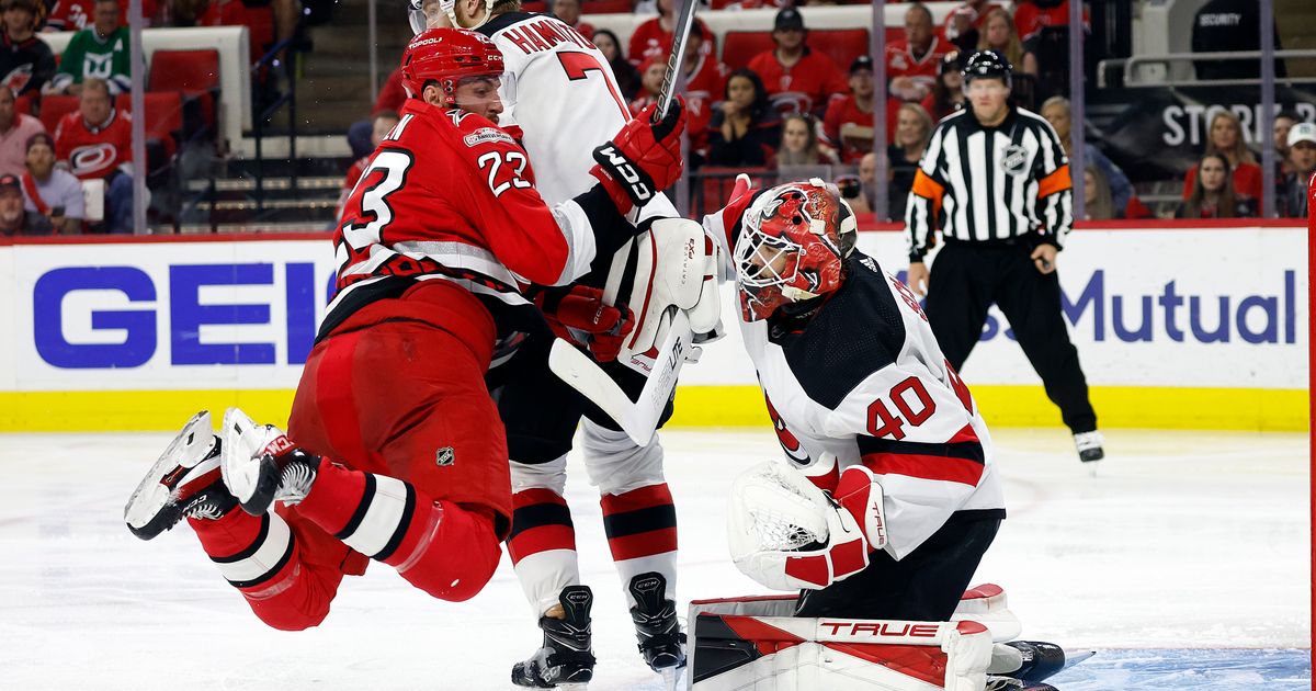 Carolina Hurricanes Defeat New Jersey Devils in Game 5 After Jesper Fast Scores on Overtime Deflection