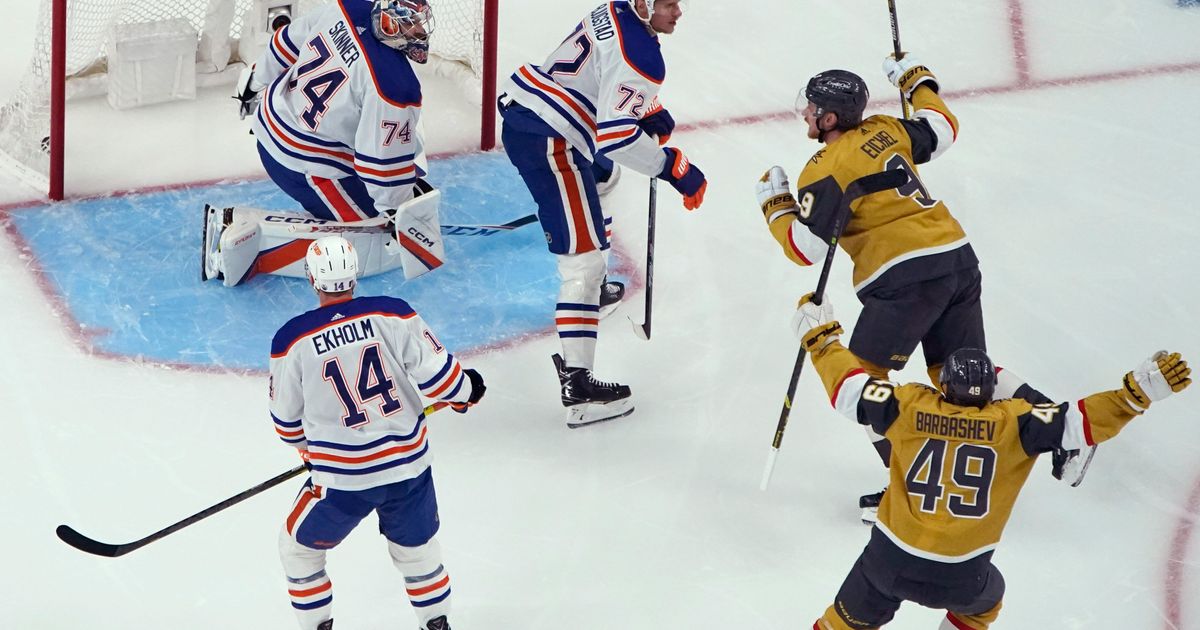 Golden Knights Take 3-2 Series Lead After Eichel's Three-Point Game Helps Defeat Oilers 4-3