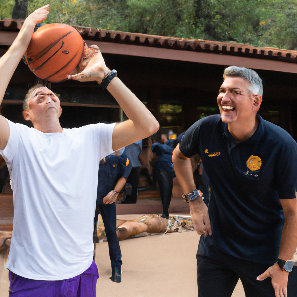 Nikola Jokic Jokes with Phoenix Suns Owner Robert Ishbia by Throwing Basketball