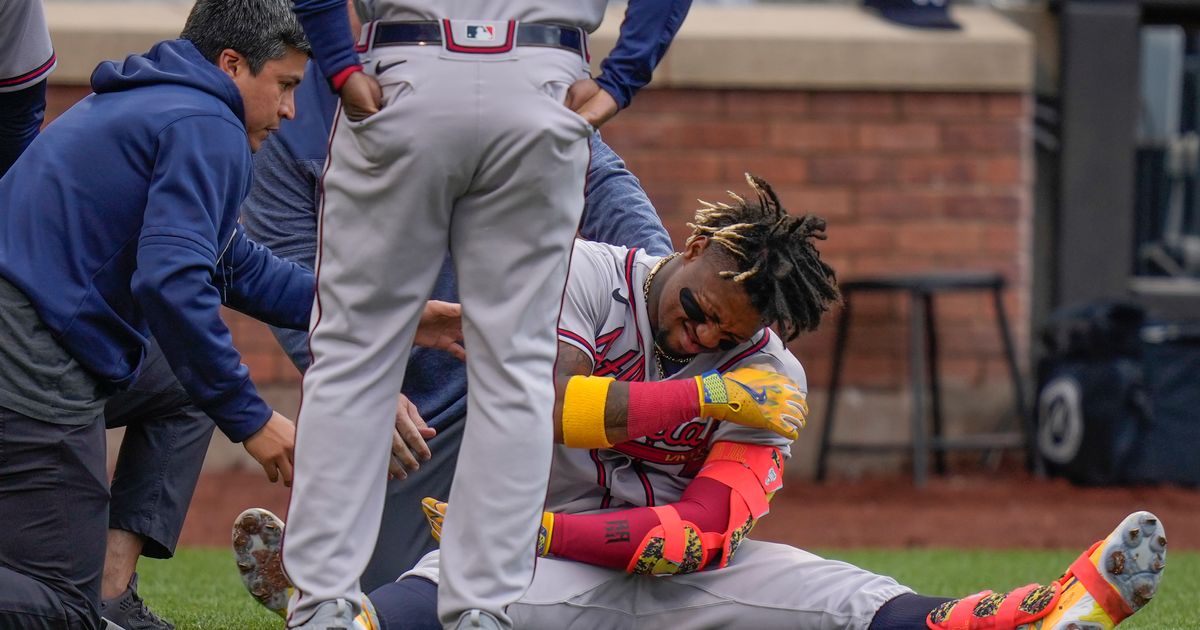 Ronald Acuña Jr. Leaves Game After Being Hit By Pitch in Braves-Mets Matchup