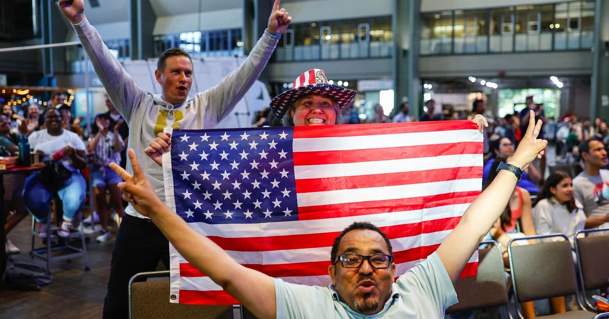 U.S. Women's World Cup Watch Party at Seattle Center Attended by Enthusiastic Fans