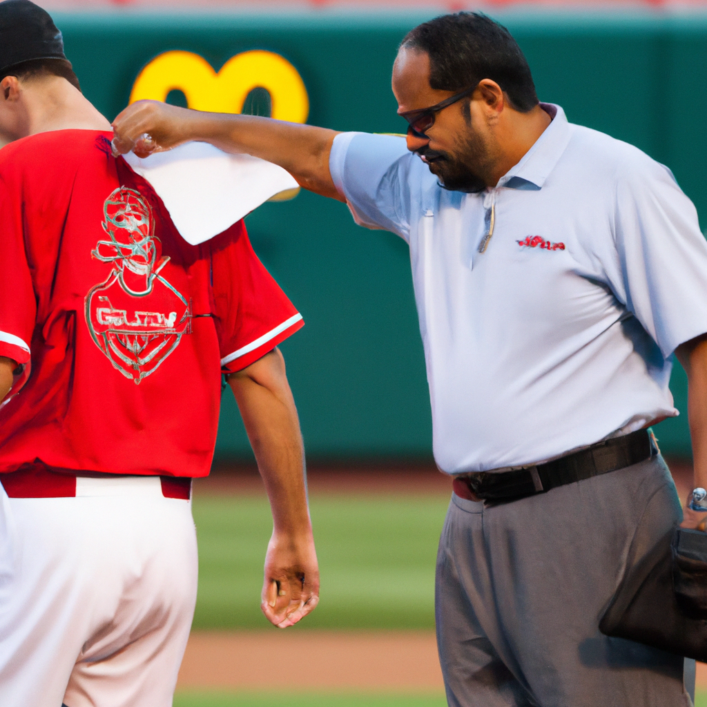Umpire Wipes Down Cardinals Reliever Gallegos After Applying Rosin Bag to Left Arm