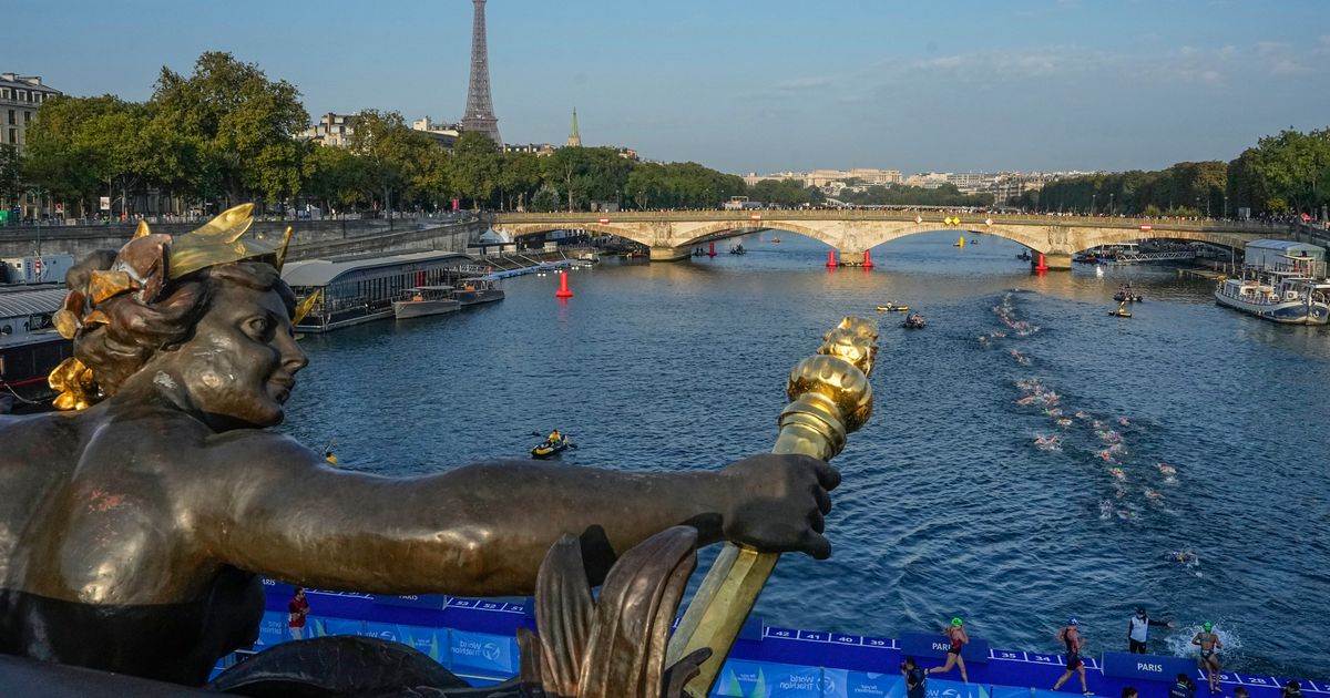 Triathletes Swim in the Seine River Ahead of Paris 2024 Olympics