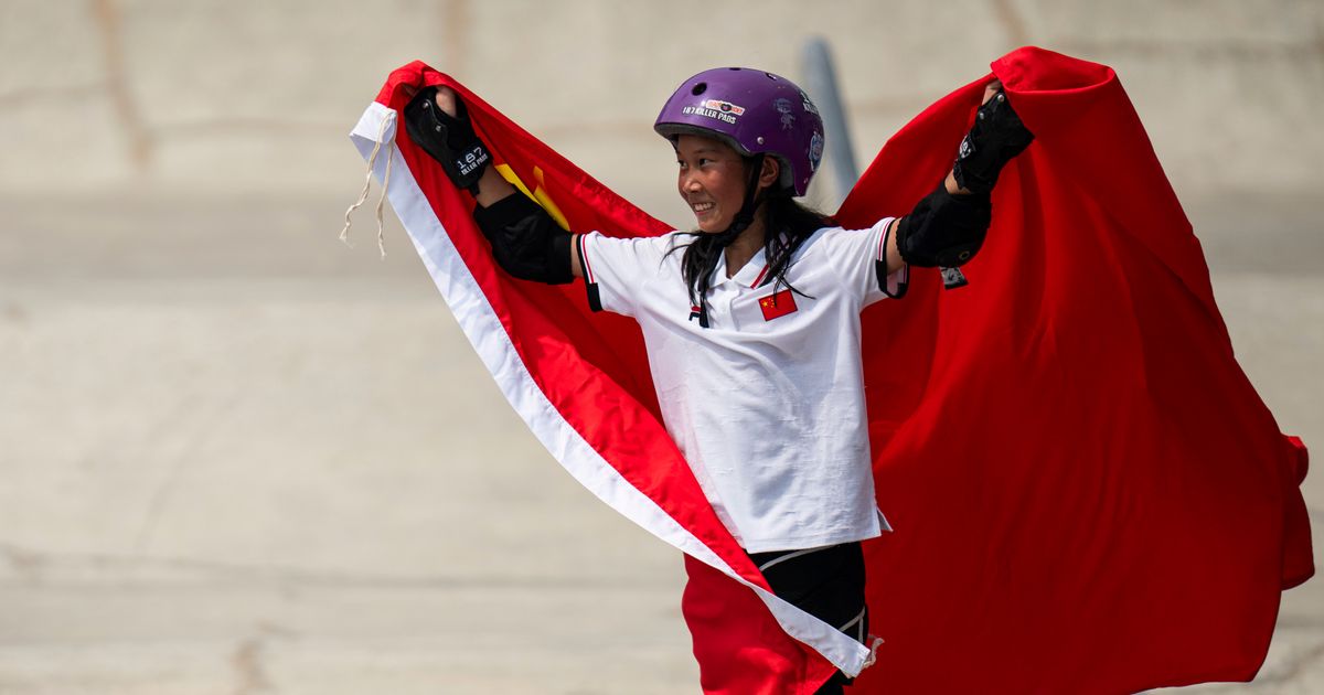 13-Year-Old Chinese Skateboarder Wins Gold at Asian Games, Sets Sights on Paris Olympics
