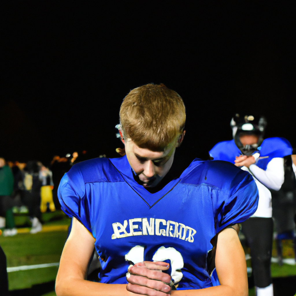 Joe Kennedy Prays After Returning to Bremerton High School Football Team and Winning Game