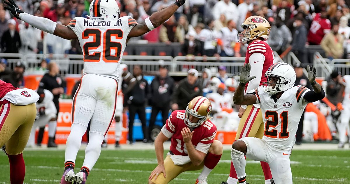 Browns Defeat 49ers 19-17, Handing San Francisco First Loss and Quarterback Brock Purdy First Win as Starter