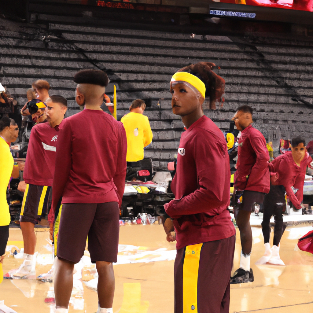 Bronny James Observes Warmups with No. 23 Southern California Teammates