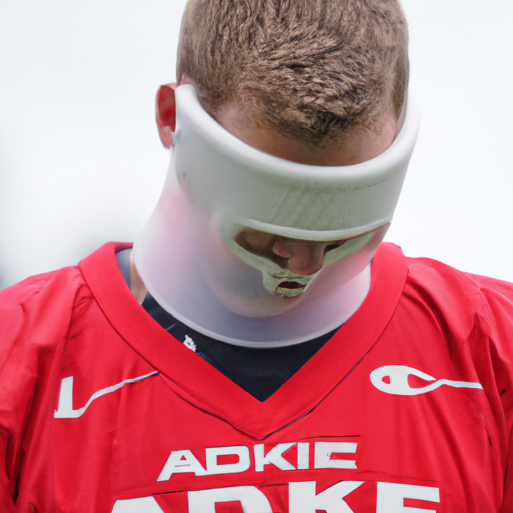 Cole Koepke Wearing Neck Guard After Adam Johnson's Death