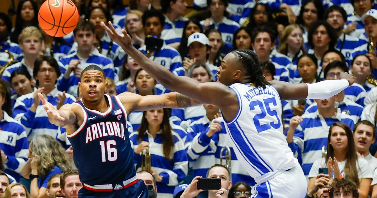No. 12 Arizona Defeats No. 2 Duke 78-73 Thanks to Keshad Johnson's Late Basket at Cameron