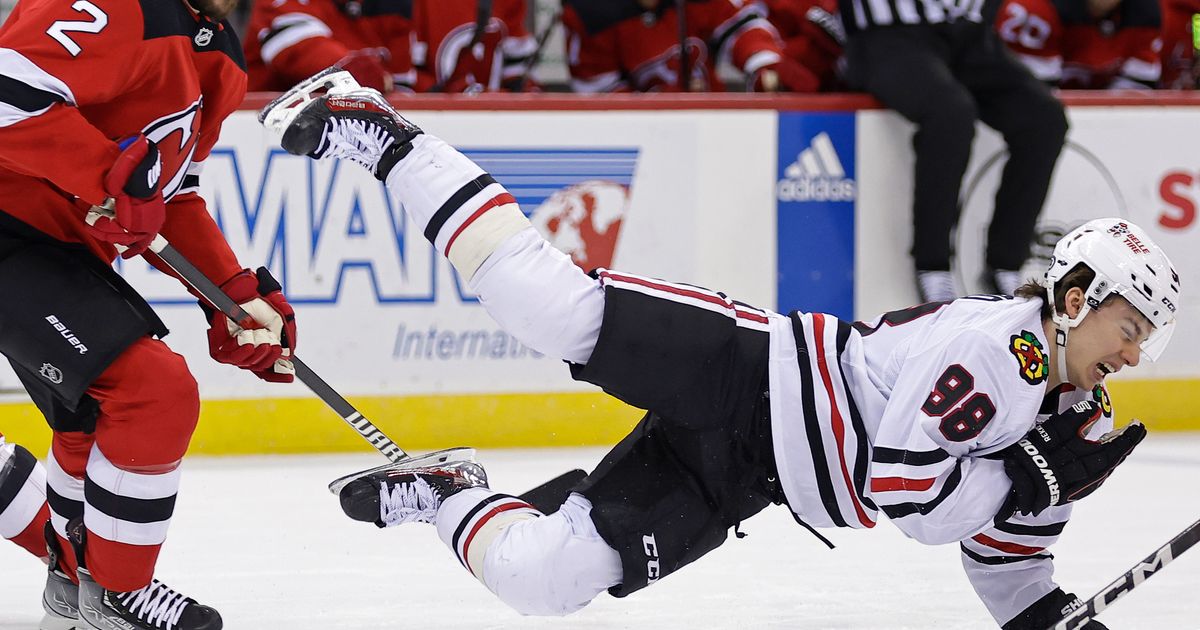 Chicago Blackhawks Lose 4-2 to New Jersey Devils as Connor Bedard Departs After Big Hit